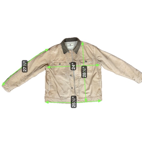 Woolrich Jacket Trucker Thrashed Mens XL Sherpa Lined Canvas Corduroy Collar - Picture 4 of 6